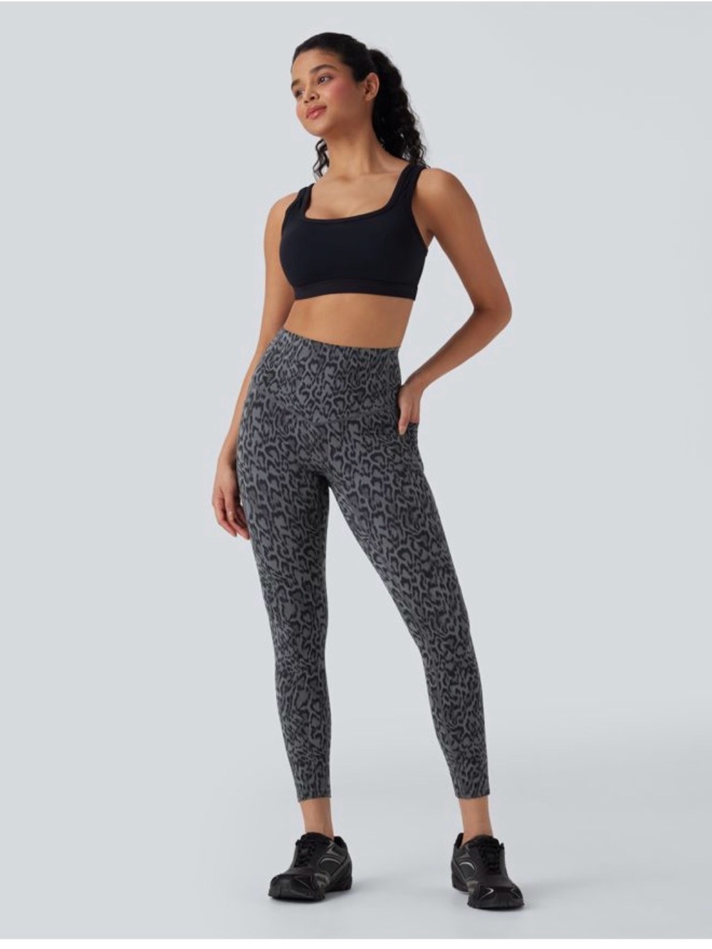Halara UltraSculpt™ Leopard Print High Waisted Tummy Control Yoga Legging Sz XS